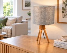 The Solid Oak Tripod Lamp