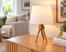 The Solid Oak Tripod Lamp